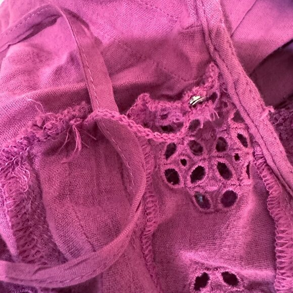 Sundance Chantae Eyelet Dress Womens S Raspberry Pink Purple Pintuck Lace Alabas - Picture 14 of 16
